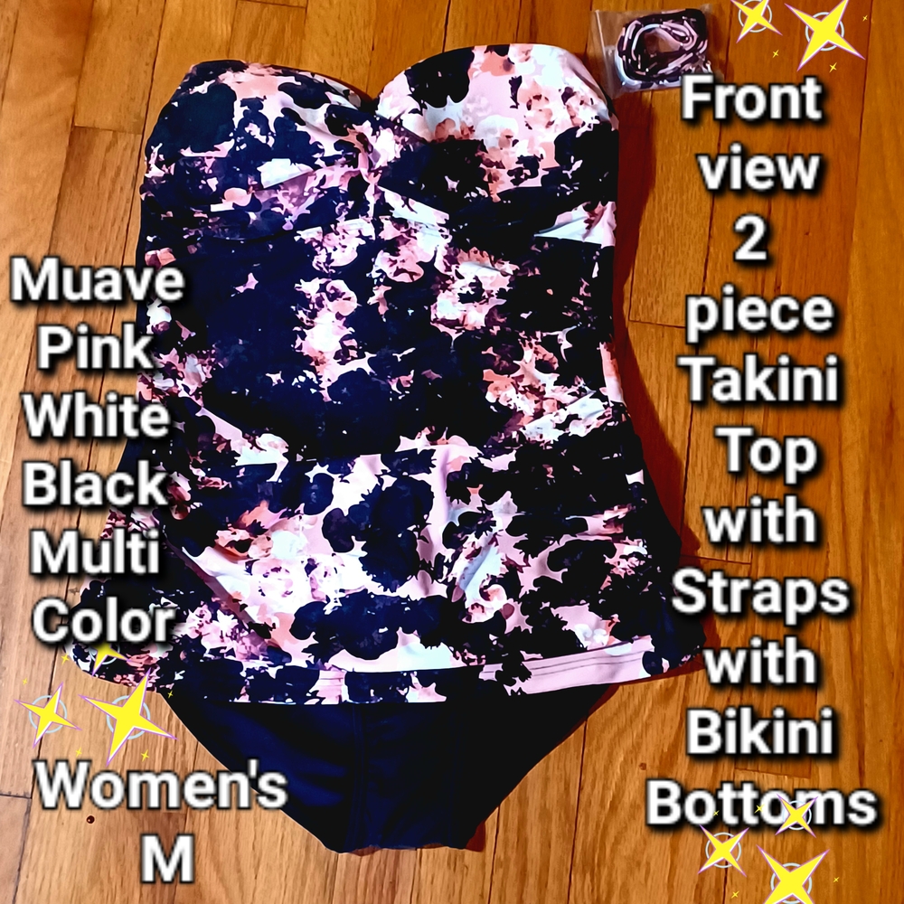 Multicolor Tankini Top with Bikini Bottoms - Picture 9 of 9
